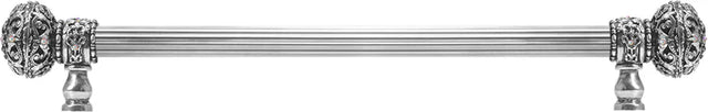 Juliane Grace 18'' cc with 5/8'' reeded center long pull large finial w/ 56 Swarovski Clear & Aurore Boreale Crystals 5693R-9CAB
