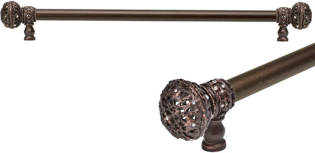 Juliane Grace 22'' cc with 5/8'' smooth center long pull large finial w/ 56 Swarovski Clear Crystals 5694-22C