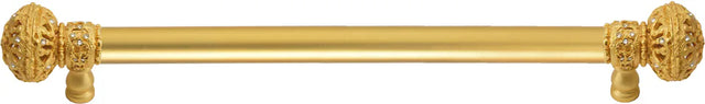 Juliane Grace 22'' cc with 5/8'' smooth center long pull large finial with Clear Swarovski crystals in Gilded Mercury. 5694-8C