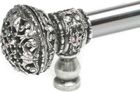 Juliane Grace 22'' cc with 5/8'' smooth center long pull large finial with Clear Swarovski crystals in Chalice. 5694-9C