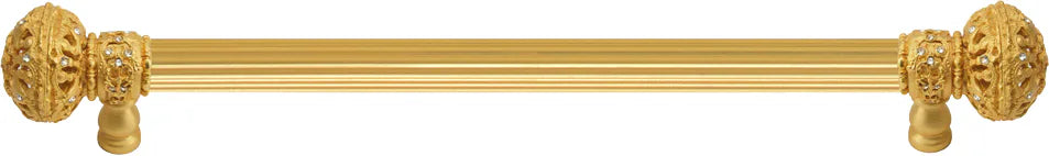 Juliane Grace 22'' cc with 5/8'' reeded center long pull large finial with Clear Swarovski crystals in Gilded Mercury. 5694R-8C