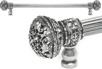 Juliane Grace 22'' cc with 5/8'' reeded center long pull large finial with Clear Swarovski crystals in Chalice. 5694R-9C