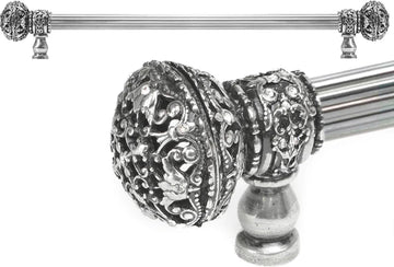 Juliane Grace 22'' cc with 5/8'' reeded center long pull large finial with Clear Swarovski crystals in Chalice. 5694R-9C