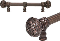 Juliane Grace long pull large finial with Swarovski Crystals with center brace Reeded Center 5695/5696/5698/5699