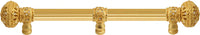 Juliane Grace 6'' cc with 5/8'' reeded center long pull & center brace large finial with Clear Swarovski crystals in Gilded Mercury. 5695R-8C