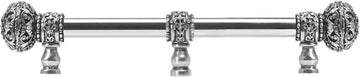 Juliane Grace 9'' cc with 5/8'' smooth center long pull large finial w/ 65 Swarovski Clear & Aurore Boreale Crystals with center brace 5696-9CAB
