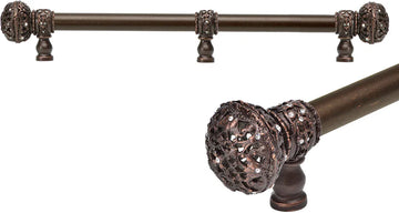 Juliane Grace 12'' cc long pull large finial with Swarovski Crystals with center brace 5697