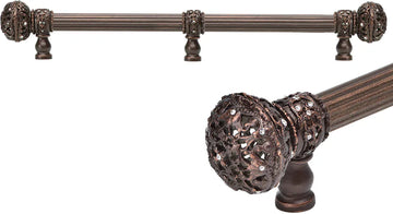 Juliane Grace 12'' ccwith 5/8'' reeded center long pull large finial w/ 65 Swarovski Clear Crystals with center brace 5697R-22C