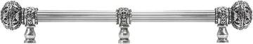 Juliane Grace 12'' ccwith 5/8'' reeded center long pull large finial w/ 65 Swarovski Clear & Aurore Boreale Crystals with center brace 5697R-9CAB