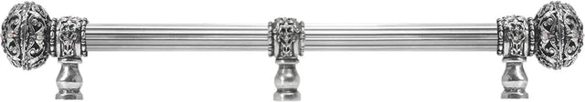 Juliane Grace 12'' ccwith 5/8'' reeded center long pull large finial w/ 65 Swarovski Clear & Aurore Boreale Crystals with center brace 5697R-9CAB