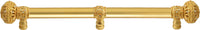 Juliane Grace 18'' cc with 5/8'' smooth center long pull & center brace large finial with Clear Swarovski crystals in Gilded Mercury. 5698-8C