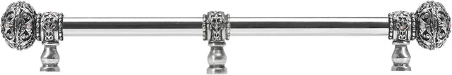 Juliane Grace 18'' cc with 5/8'' smooth center long pull large finial w/ 65 Swarovski Clear & Aurore Boreale Crystals with center brace 5698-9CAB