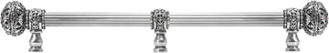 Juliane Grace 18'' cc with 5/8'' reeded center long pull large finial w/ 65 Swarovski Clear & Aurore Boreale Crystals with center brace 5698R-9CAB