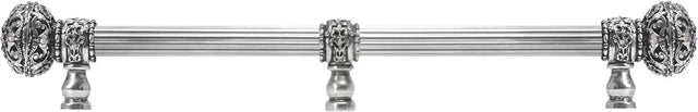 Juliane Grace 18'' cc with 5/8'' reeded center long pull large finial w/ 65 Swarovski Clear & Aurore Boreale Crystals with center brace 5698R-9CAB