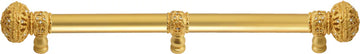 Juliane Grace 22'' cc with 5/8'' smooth center long pull & center brace large finial with Clear Swarovski crystals in Gilded Mercury. 5699-8C