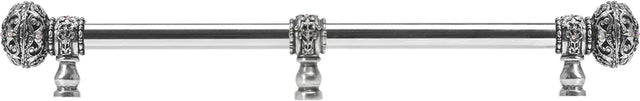 Juliane Grace 22'' cc with 5/8'' smooth center long pull large finial w/ 65 Swarovski Clear & Aurore Boreale Crystals with center brace 5699-9CAB