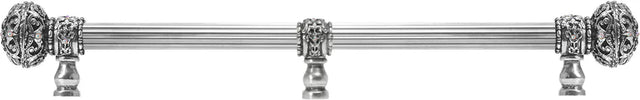 Juliane Grace 22'' cc with 5/8'' reeded center long pull large finial w/ 65 Swarovski Clear & Aurore Boreale Crystals with center brace 5699R-9CAB