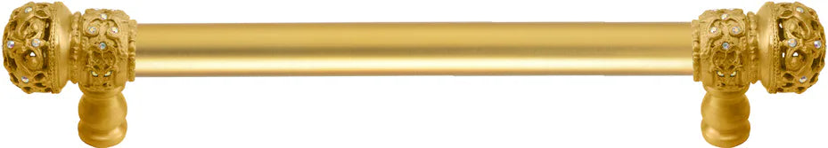 Juliane Grace 6'' cc with 5/8'' smooth center long pull small finial w/ 52 Swarovski Clear & Aurore Boreale Crystals 5700-8CAB