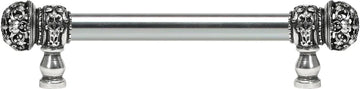 Juliane Grace 6'' cc with 5/8'' smooth center long pull small finial with clear Swarovski crystals in Chalice. 5700-9C