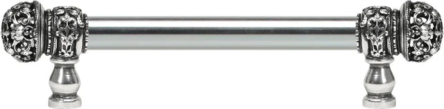 Juliane Grace 6'' cc with 5/8'' smooth center long pull small finial with clear Swarovski crystals in Chalice. 5700-9C