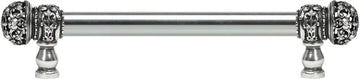 Juliane Grace 6'' cc with 5/8'' smooth center long pull small finial w/ 52 Swarovski Clear & Aurore Boreale Crystals 5700-9CAB