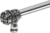 Juliane Grace 6'' cc with 5/8'' smooth center long pull small finial w/ 52 Swarovski Clear & Aurore Boreale Crystals 5700-9CAB