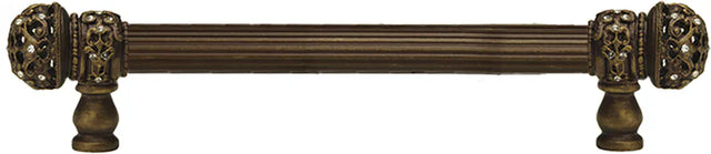 Juliane Grace long pull small finial with Swarovski Crystals Reeded Center 5700/5701/5702/5703/5704