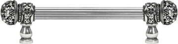 Juliane Grace 6'' cc with 5/8'' reeded center long pull small finial with clear Swarovski crystals in Chalice. 5700R-9C