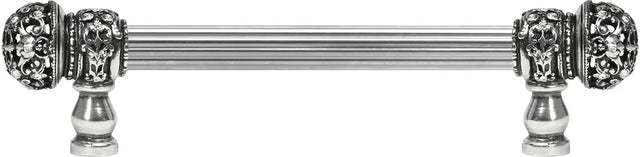 Juliane Grace 6'' cc with 5/8'' reeded center long pull small finial with clear Swarovski crystals in Chalice. 5700R-9C