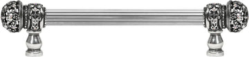 Juliane Grace 6'' cc with 5/8'' reeded center long pull small finial w/ 52 Swarovski Clear & Aurore Boreale Crystals 5700R-9CAB