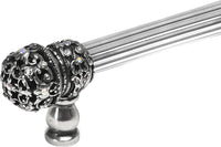Juliane Grace 6'' cc with 5/8'' reeded center long pull small finial with clear Swarovski crystals in Chalice. 5700R-9C