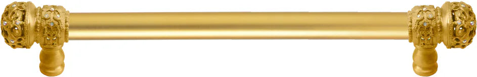 Juliane Grace 9'' cc with 5/8'' smooth center long pull small finial w/ 52 Swarovski Clear & Aurore Boreale Crystals 5701-8CAB