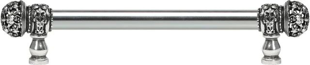 Juliane Grace 9'' cc with 5/8'' smooth center long pull small finial with clear Swarovski crystals in Chalice. 5701-9C