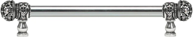 Juliane Grace 9'' cc with 5/8'' smooth center long pull small finial w/ 52 Swarovski Clear & Aurore Boreale Crystals 5701-9CAB