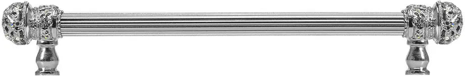 Juliane Grace 9'' cc with 5/8'' reeded center long pull small finial w/ 52 Swarovski Clear & Aurore Boreale Crystals 5701R-24CAB