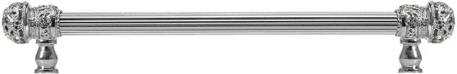 Juliane Grace 9'' cc with 5/8'' reeded center long pull small finial w/ 52 Swarovski Clear & Aurore Boreale Crystals 5701R-24CAB