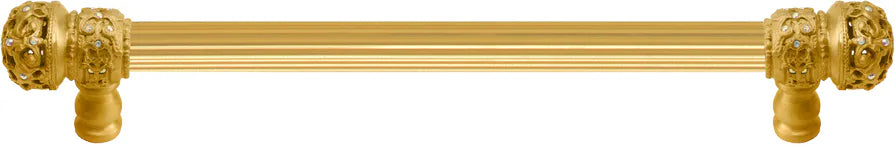 Juliane Grace 9'' cc with 5/8'' reeded center long pull small finial w/ 52 Swarovski Clear & Aurore Boreale Crystals 5701R-8CAB