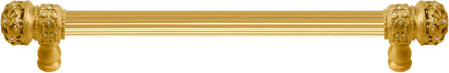 Juliane Grace 9'' cc with 5/8'' reeded center long pull small finial w/ 52 Swarovski Clear & Aurore Boreale Crystals 5701R-8CAB
