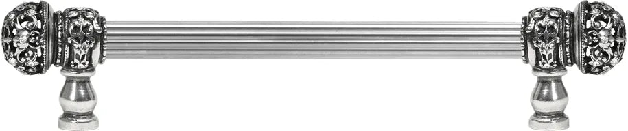 Juliane Grace 9'' cc with 5/8'' reeded center long pull small finial with clear Swarovski crystals in Chalice. 5701R-9C