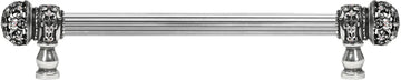 Juliane Grace 9'' cc with 5/8'' reeded center long pull small finial w/ 52 Swarovski Clear & Aurore Boreale Crystals 5701R-9CAB