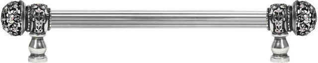 Juliane Grace 9'' cc with 5/8'' reeded center long pull small finial w/ 52 Swarovski Clear & Aurore Boreale Crystals 5701R-9CAB