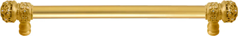 Juliane Grace 12'' cc with 5/8'' smooth center long pull small finial w/ 52 Swarovski Clear & Aurore Boreale Crystals 5702-8CAB