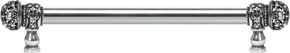 Juliane Grace 12'' cc with 5/8'' smooth center long pull small finial with clear Swarovski crystals in Chalice. 5702-9C