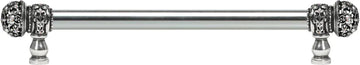 Juliane Grace 12'' cc with 5/8'' smooth center long pull small finial w/ 52 Swarovski Clear & Aurore Boreale Crystals 5702-9CAB