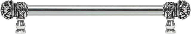 Juliane Grace 12'' cc with 5/8'' smooth center long pull small finial w/ 52 Swarovski Clear & Aurore Boreale Crystals 5702-9CAB