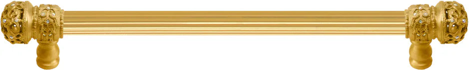 Juliane Grace 12'' cc with 5/8'' reeded center long pull small finial w/ 52 Swarovski Clear & Aurore Boreale Crystals 5702R-8CAB
