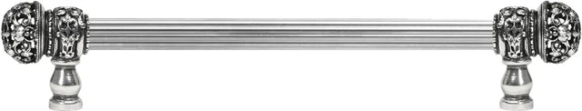 Juliane Grace 12'' cc with 5/8'' reeded center long pull small finial with clear Swarovski crystals in Chalice. 5702R-9C