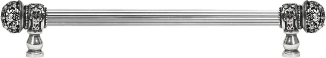 Juliane Grace 12'' cc with 5/8'' reeded center long pull small finial w/ 52 Swarovski Clear & Aurore Boreale Crystals 5702R-9CAB