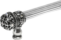 Juliane Grace 12'' cc with 5/8'' reeded center long pull small finial w/ 52 Swarovski Clear & Aurore Boreale Crystals 5702R-9CAB
