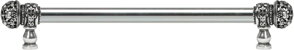 Juliane Grace 18'' o.c with 5/8'' smooth center long pull small finial w/ 52 Swarovski Clear & Aurore Boreale Crystals 5703-9CAB